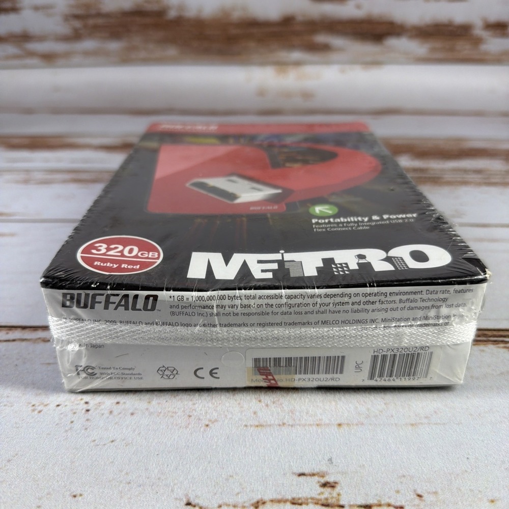 New Buffalo MiniStation Metro 320GB Portable Hard Drive HD-PX320U2/RD - Picture 3 of 5